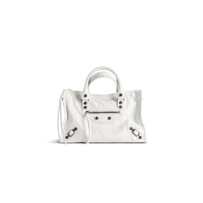 BALENCIAGA WOMEN'S LE CITY BAG SMALL IN WHITE 8114422ABEK9104 (29.9*19.1*9.9cm)